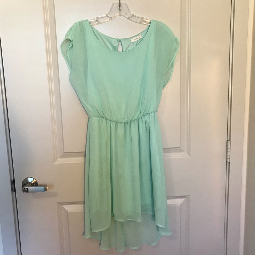 Lush mint green chiffon dress